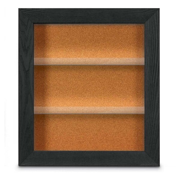 Outdoor Enclosed Combo Board, 42"x32", Blk Frame/Burgundy & Medium Grey